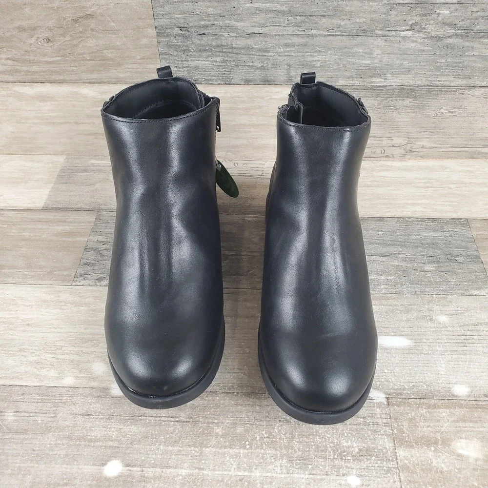 Stride Rite SR Carolyn Kids Ankle Boots Sz 2.5 M Black Zipper Round Toe Booties
